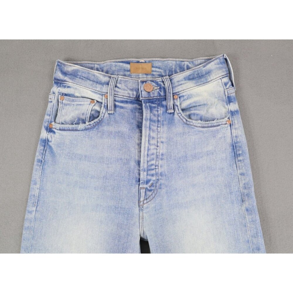 MOTHER Blue Ankle Cropped Jeans with Distressed Details - Picture 2 of 11